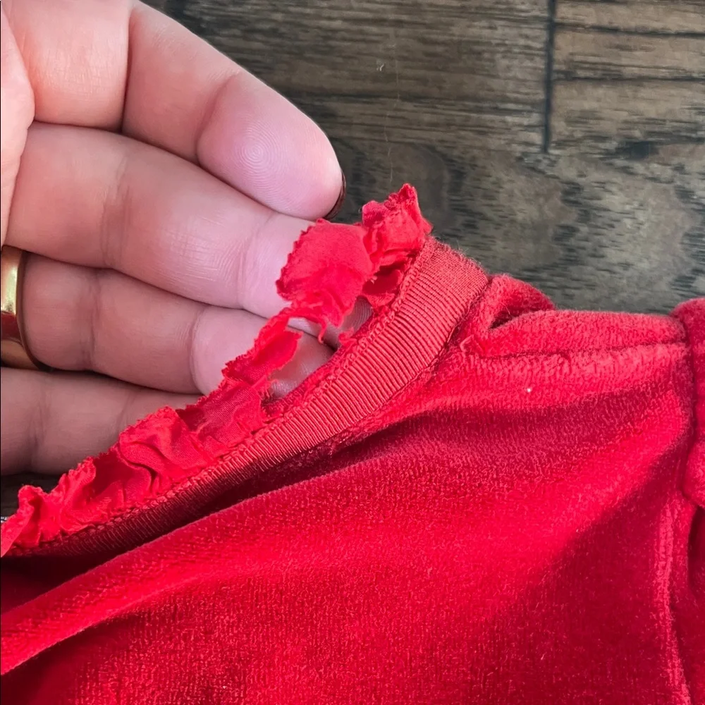 Ralph Lauren Vibrant Red Baby Holiday 80% Cotton Long Sleeved Dress 12M